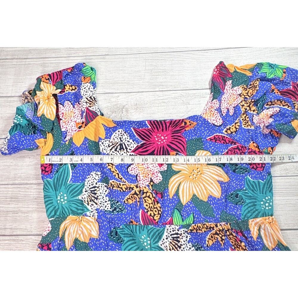 Soft Surroundings Simona Tropical Floral Midi Dress Smocked Resort Wear Size 3X - Picture 6 of 7